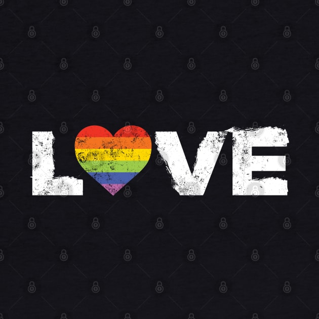 Love LGBT Rainbow Heart by Black Tee Inc